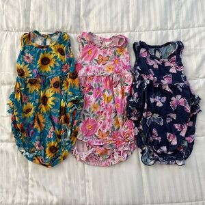 Little Sleepies Floral and Butterflies Bubble Rompers - 18-24M